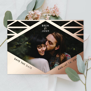 Geometrisches Dreieck New Wave Foto Save-the-Date  Folieneinladung