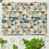 Geometrisches Dreieck-Patchworkmuster Geschirrtuch (Gefaltet)