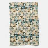 Geometrisches Dreieck-Patchworkmuster Geschirrtuch (Vertikal)