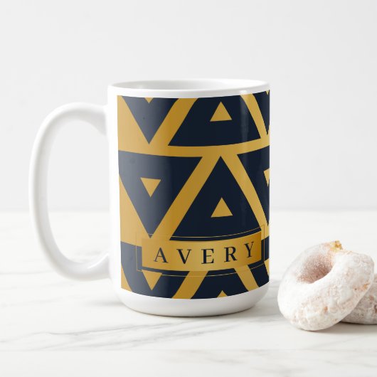 Geometrisches Dreieck Personalisiert Kaffeetasse (Mit Donut)