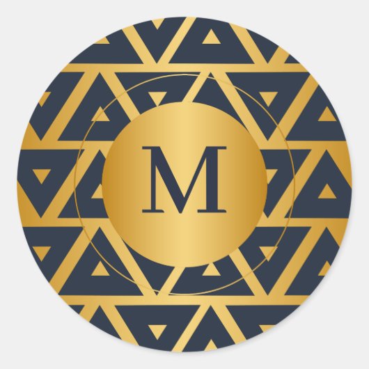 Geometrisches Dreieck Personalisiert Runder Aufkleber (Vorderseite)