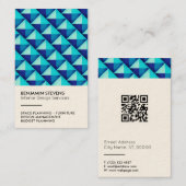 Geometrisches Dreieckpyramide-Musterblau Visitenkarte (Vorne/Hinten)