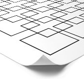 Geometrisches Drucken mit schwarzen VerriegelungsQ Poster (Ecke)