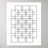 Geometrisches Drucken mit schwarzen VerriegelungsQ Poster (Vorne)