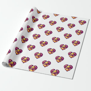 Geometrisches Duckling im Kristallherz Geschenkpapier