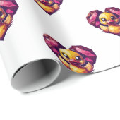 Geometrisches Duckling im Kristallherz Geschenkpapier (Rolleneckpunkt)