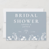 Geometrisches Dusty-Blau-Brautparty Einladung (Vorderseite)