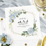 Geometrisches Dusty Blue Floral Brautparty Serviette<br><div class="desc">Geometric Dusty Blue Floral Brautparty Napkins</div>