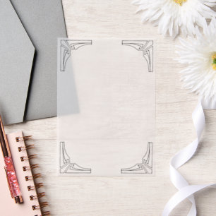 Geometrisches Eckleiste Elegantes Minimalistisches Pergament Einladungen