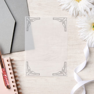 Geometrisches Eckleiste Elegantes Minimalistisches Pergament Einladungen