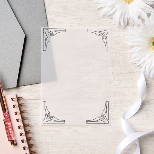 Geometrisches Eckleiste Elegantes Minimalistisches Pergament Einladungen (Hochzeit)