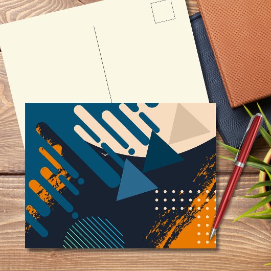 Geometrisches Eclat fett Abstrakt Postkarte