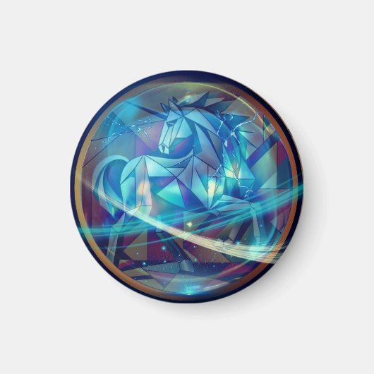 Geometrisches Einhorn Magnet (Vorne)