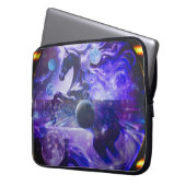 Geometrisches Einhorn-Weltraum-Laptop-Sieb Laptopschutzhülle (Vorderseite Links)