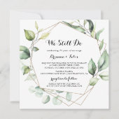 Geometrisches Elegant Gold, das wir noch immer übe Einladung (Vorderseite)