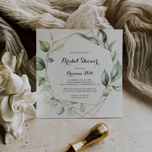 Geometrisches elegantes Brautparty Einladung