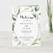 Geometrisches elegantes goldfarbenes Grün Programm (Vorderseite)