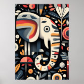 Geometrisches Elephant-Portrait Poster (Vorne)
