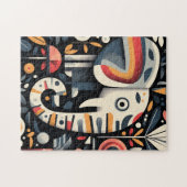 Geometrisches Elephant-Portrait Puzzle (Horizontal)