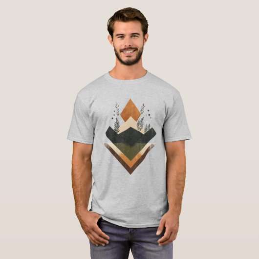 Geometrisches Erdelement T-Shirt (Vorne ganz)