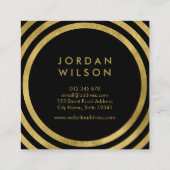 Geometrisches Ereignis für Schwarze Imitate Quadratische Visitenkarte (Rückseite)