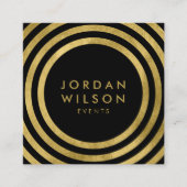 Geometrisches Ereignis für Schwarze Imitate Quadratische Visitenkarte (Vorderseite)