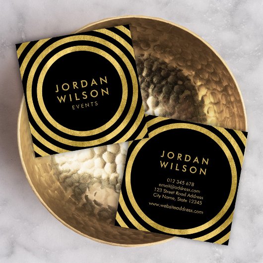 Geometrisches Ereignis für Schwarze Imitate Quadratische Visitenkarte