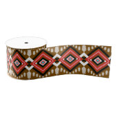 Geometrisches Ethnic Tribal Native Red Brown Muste Ripsband (Spule)