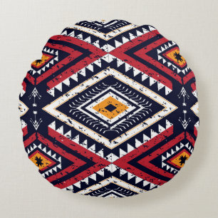 Geometrisches Ethnisch-Oriental: Traditionell naht Rundes Kissen