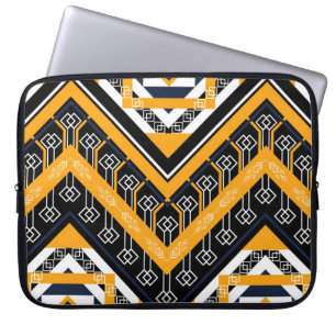 Geometrisches ethnisch orientalisches Muster Laptopschutzhülle