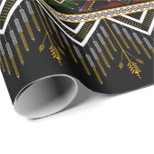 Geometrisches ethnisches Muster nahtlos Geschenkpapier (Rolleneckpunkt)