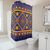 Geometrisches ethnisches orientalisches Ikat-Muste Duschvorhang (Beispiel)