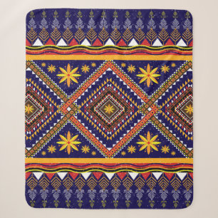 Geometrisches ethnisches orientalisches Ikat-Muste Sherpadecke