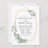 Geometrisches Eukalyptus-Baby-Dusche nach Mail Einladung (Vorderseite)