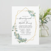 Geometrisches Eukalyptus-Baby-Dusche nach Mail Einladung (Stehend Vorderseite)