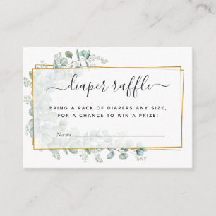 Geometrisches Eukalyptus Baby Duwer Diaper Raffel Begleitkarte