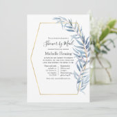 Geometrisches Eukalyptus Baby oder Brautparty per  Einladung (Stehend Vorderseite)