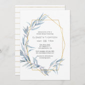 Geometrisches Eukalyptus-Brautparty Einladung (Vorne/Hinten)