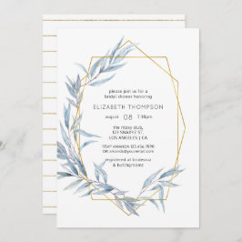 Geometrisches Eukalyptus-Brautparty Einladung
