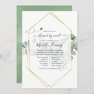 Geometrisches Eukalyptus-Brautparty nach Mail Einladung