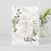 Geometrisches Eukalyptus-Foto für Kupfer Save the  Date (Stehend Vorderseite)