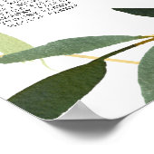 Geometrisches Eukalyptus-Hochzeitdiagramm Poster (Ecke)