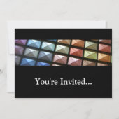 Geometrisches Eyeshadow Makeup Einladung (Vorderseite)