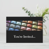 Geometrisches Eyeshadow Makeup Einladung (Stehend Vorderseite)