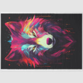 Geometrisches Faceted Wolf Decoupage Paper Seidenpapier (Vorderseite)