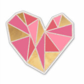 Geometrisches facettiertes Herz Aufkleber (Vorderseite)