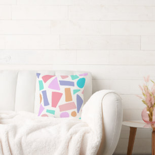 Geometrisches farbenfrohes Pastell-Formen-Muster Kissen