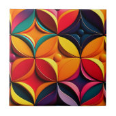 Geometrisches farbiges Blumenwerk Fliese (Vorderseite)