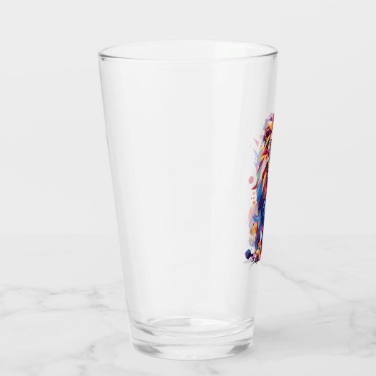 Geometrisches, farbiges Löwendesign Glas (Rechts)