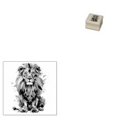 Geometrisches, farbiges Löwendesign Gummistempel (Stempel)